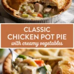 Classic chicken pot pie with creamy vegetables