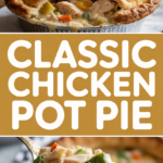 Classic chicken pot pie with flaky crust