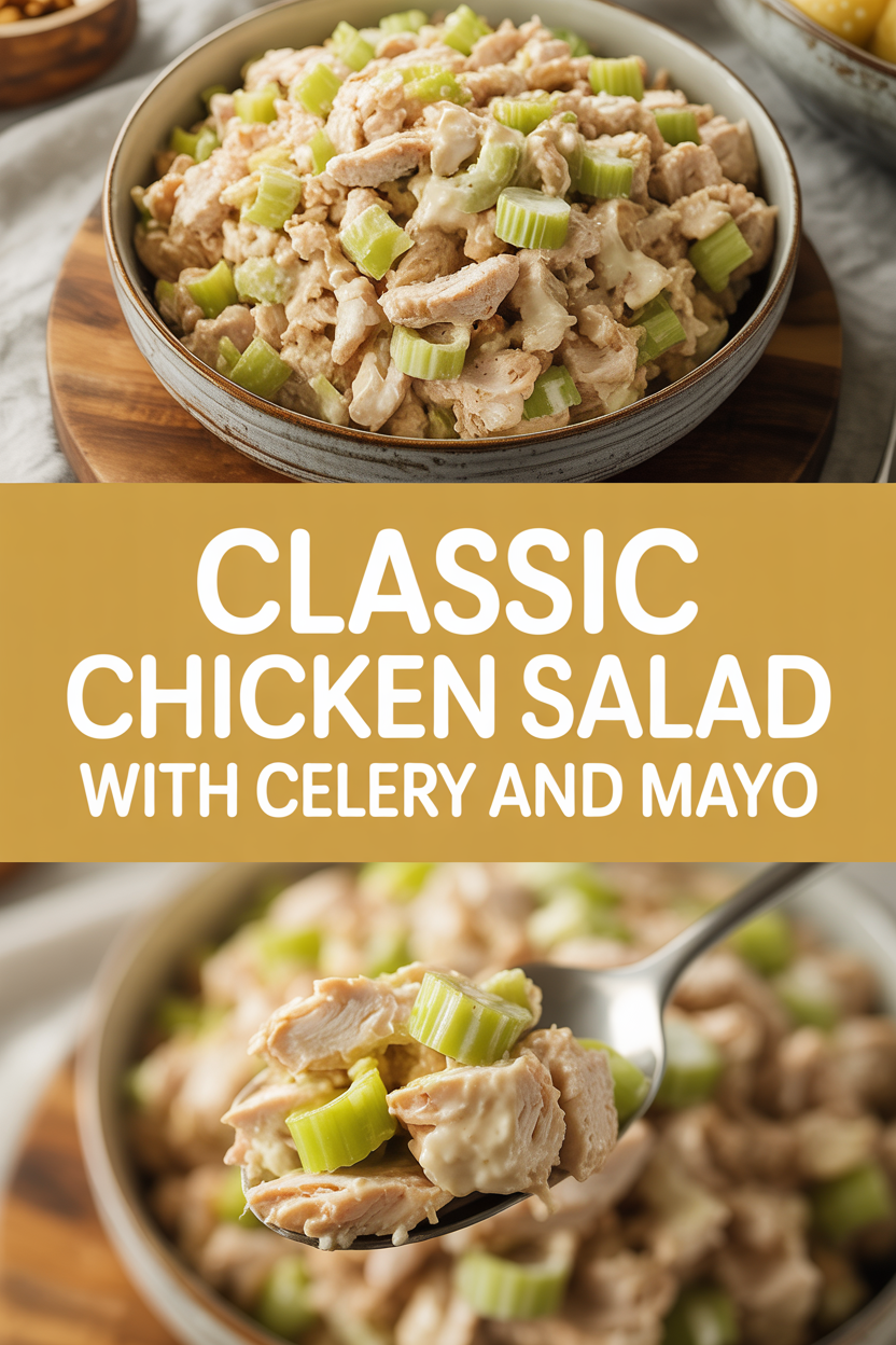 Classic chicken salad with celery and mayo