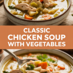 Classic chicken soup with vegetables