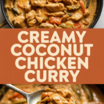 Creamy coconut chicken curry with simmered vegetables Creamy coconut chicken curry with simmered vegetables