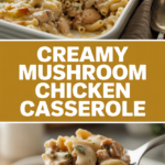 Creamy mushroom chicken casserole with herbs