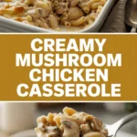 Creamy mushroom chicken casserole with herbs