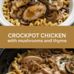 Crockpot chicken with mushrooms and thyme