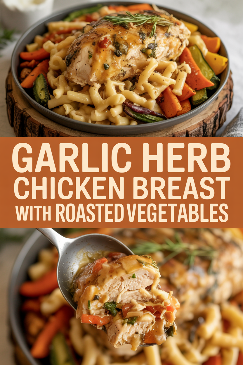 Garlic Herb Chicken Breast Dinner with Roasted Vegetables