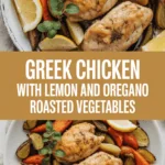 Greek chicken with lemon and oregano roasted vegetables Greek chicken with lemon and oregano roasted vegetables