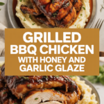 Grilled BBQ chicken with honey and garlic glaze Grilled BBQ chicken with honey and garlic glaze