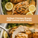 Grilled chicken breast with lemon and herbs