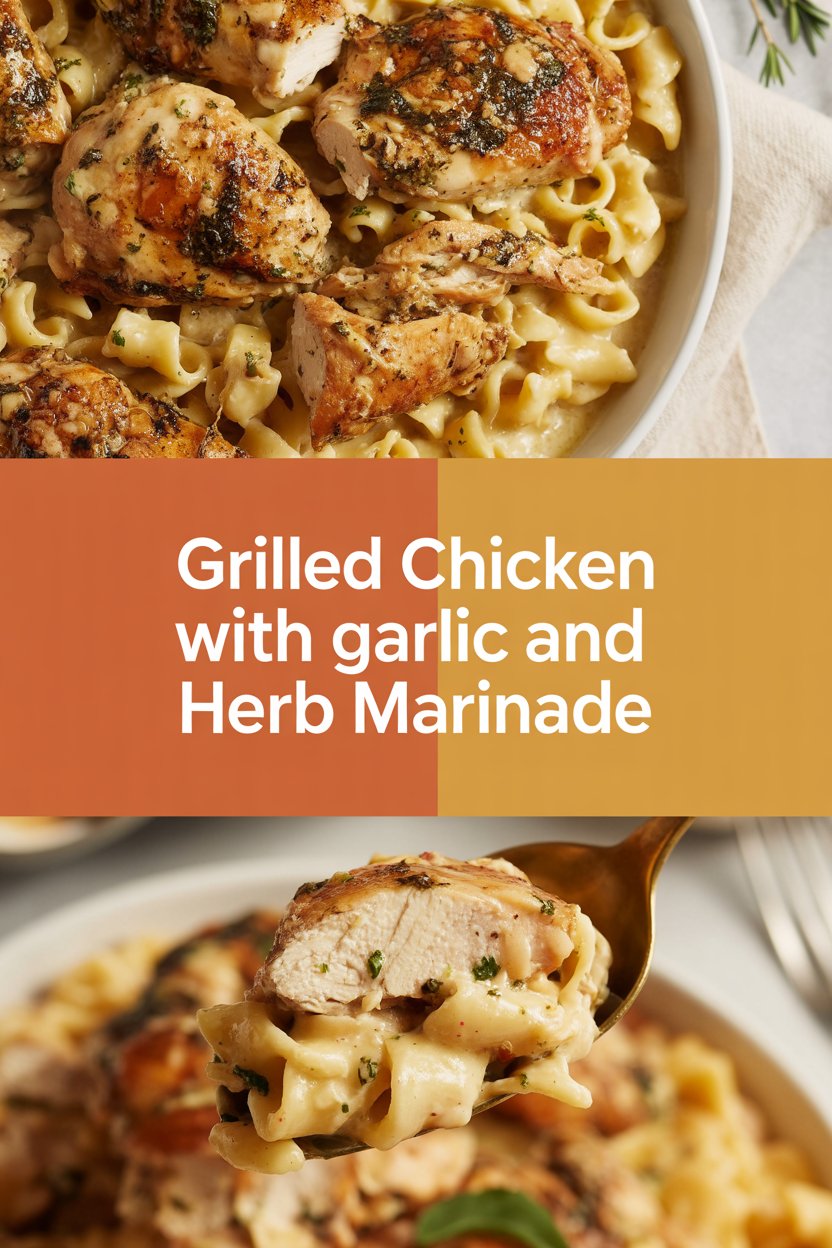 Grilled chicken with garlic and herb marinade