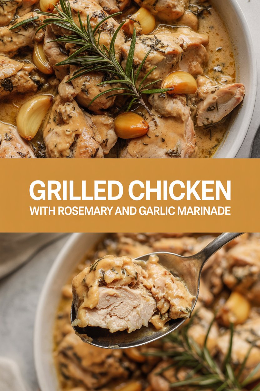 Grilled chicken with rosemary and garlic marinade