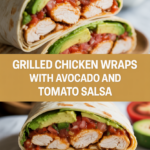 Grilled chicken wraps with avocado and tomato salsa Grilled chicken wraps with avocado and tomato salsa