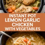 Instant pot lemon garlic chicken with vegetables