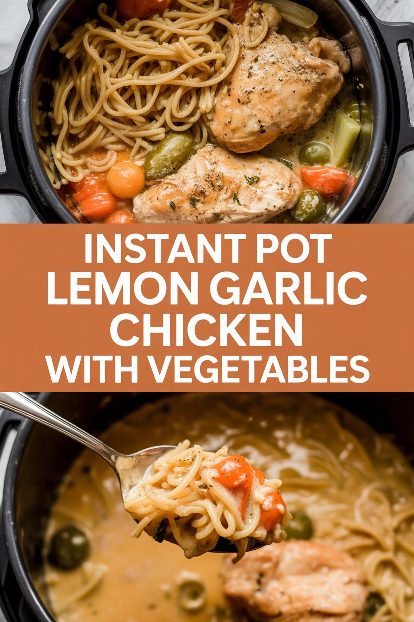 Instant pot lemon garlic chicken with vegetables