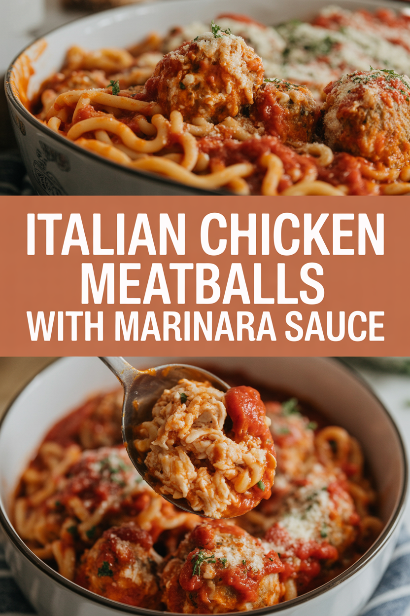 Italian chicken meatballs with marinara sauce
