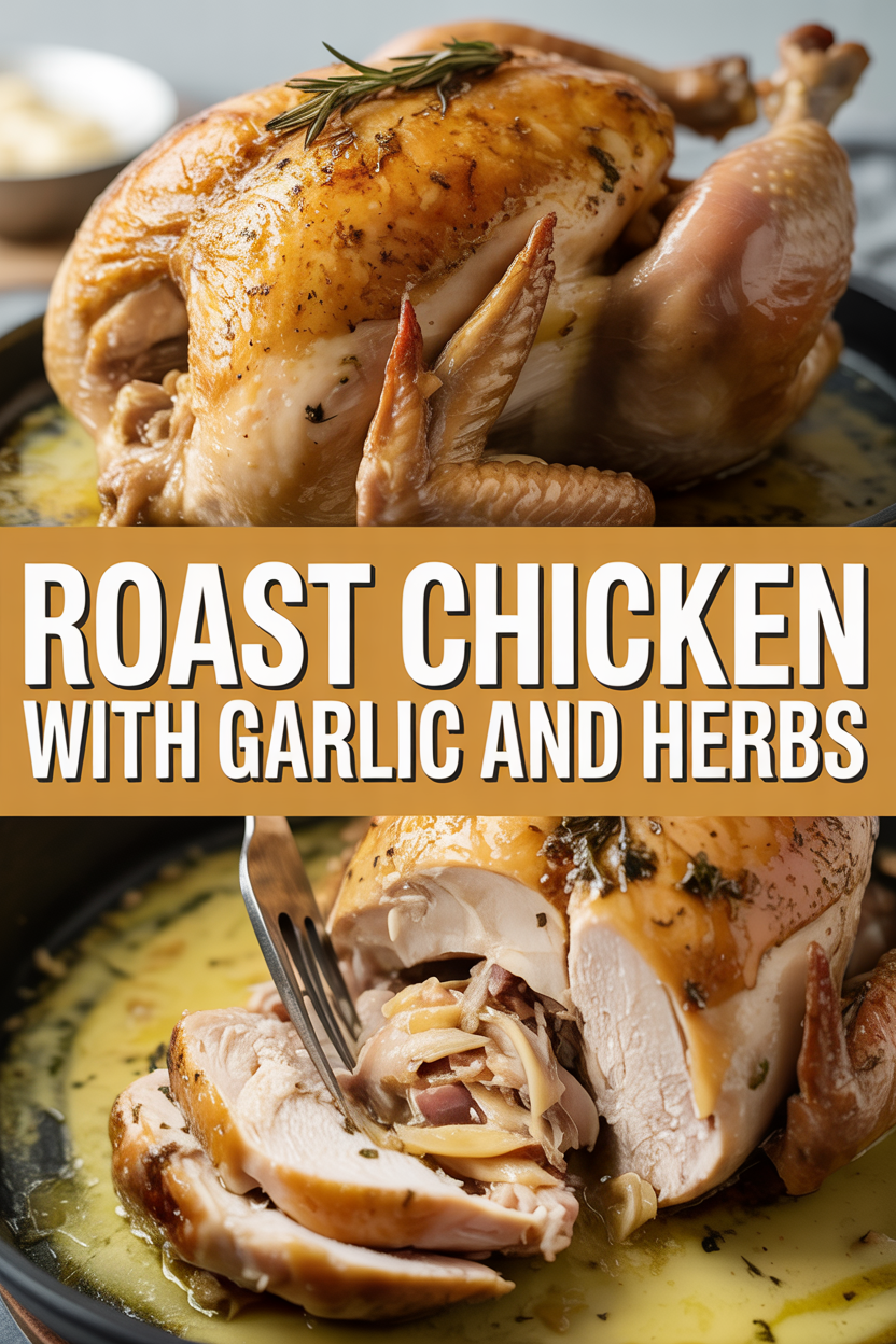 Roast chicken with garlic and herbs