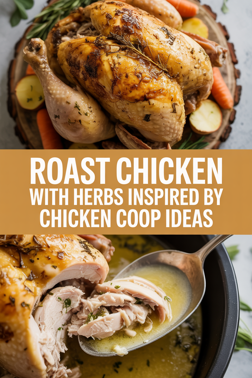 Roast chicken with herbs inspired by chicken coop ideas