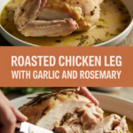 Roasted chicken leg with garlic and rosemary
