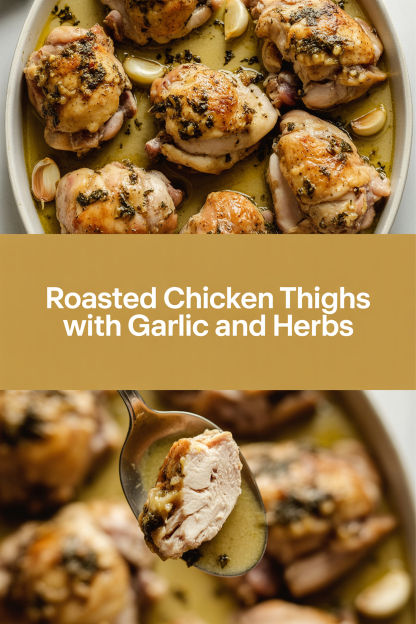 Roasted chicken thighs with garlic and herbs