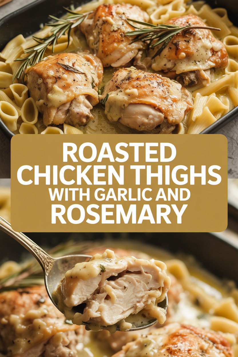 Roasted chicken thighs with garlic and rosemary