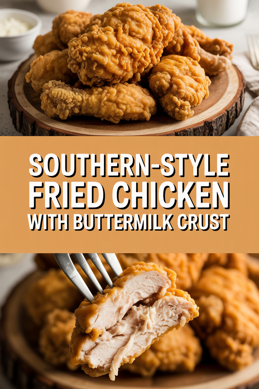 Southern-style fried chicken with buttermilk crust