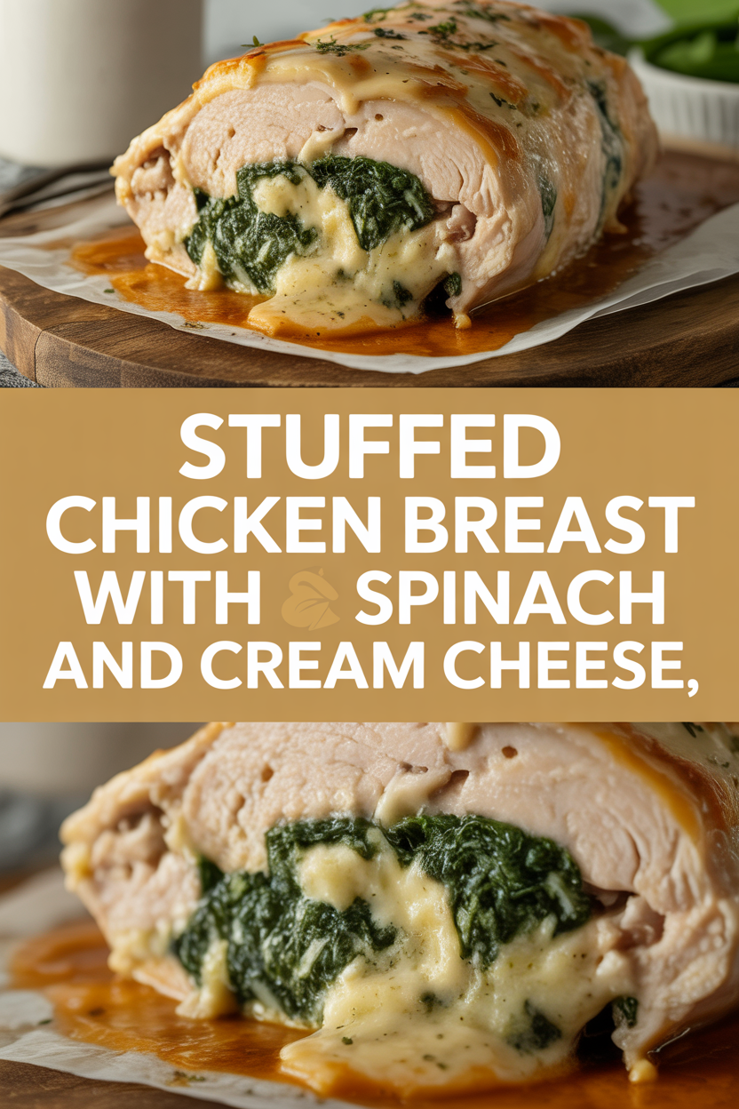Stuffed chicken breast with spinach and cream cheese