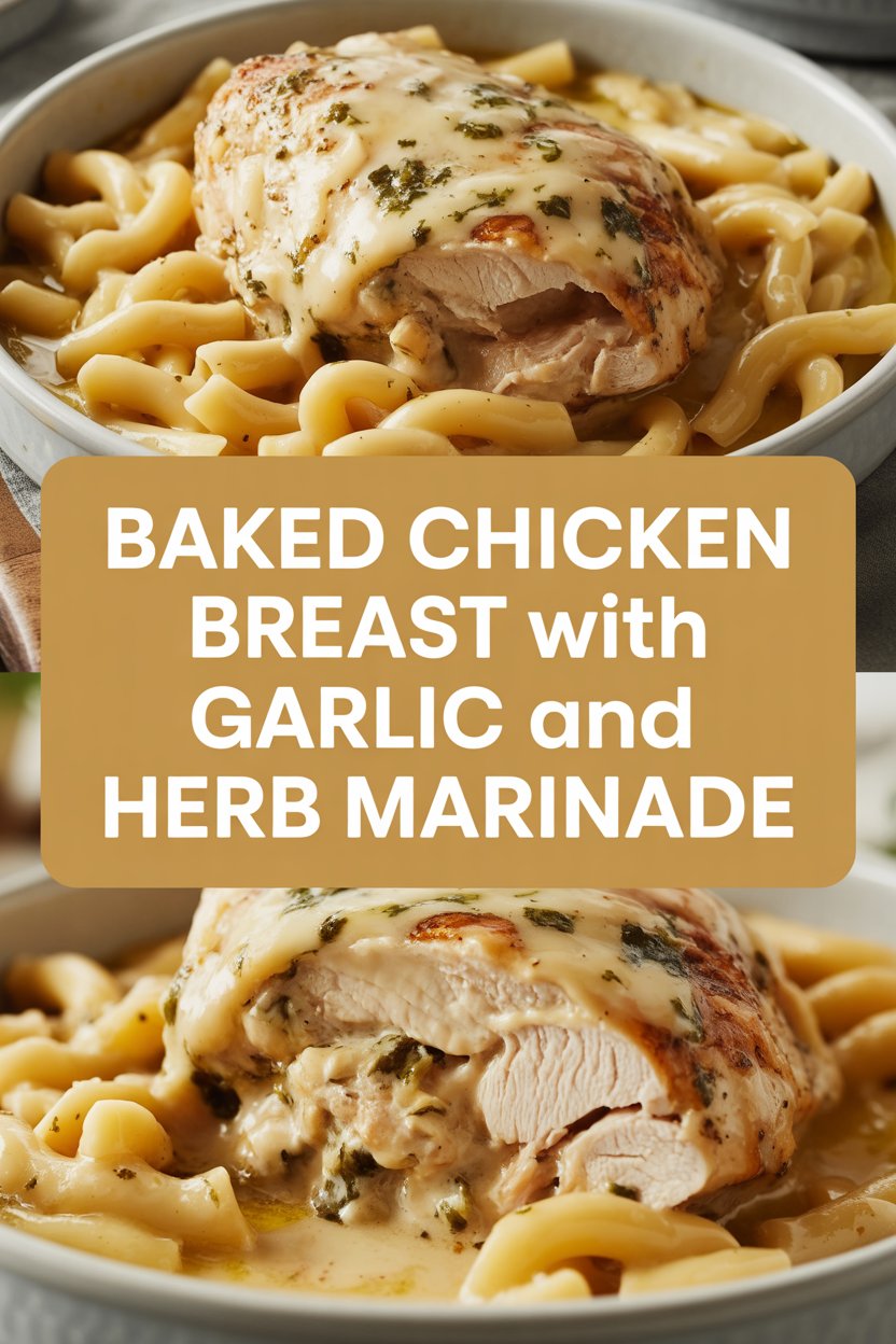baked chicken breast with garlic and herb marinade