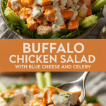 Buffalo chicken salad with blue cheese and celery Buffalo chicken salad with blue cheese and celery