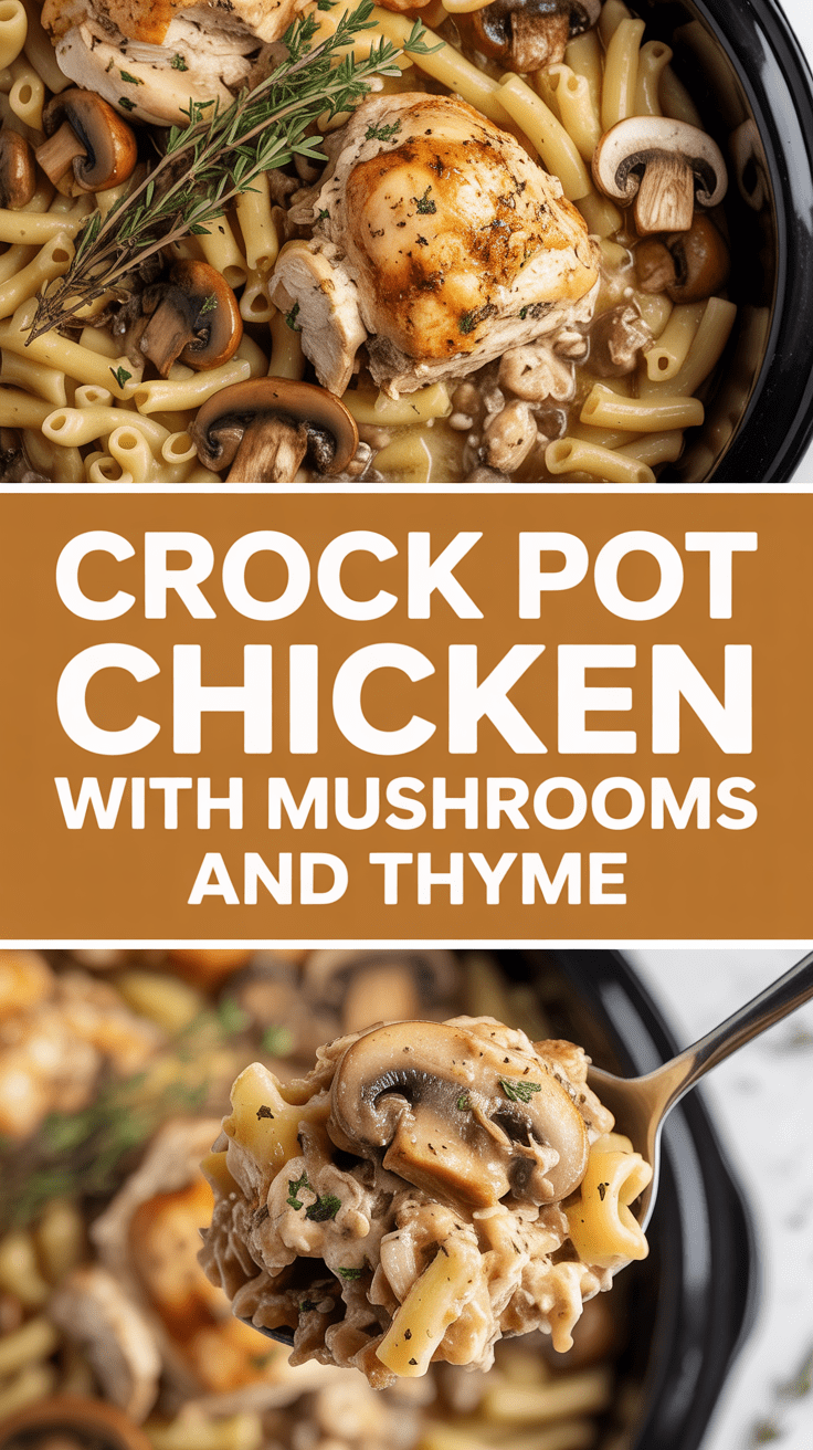 Crock Pot Chicken with Mushrooms and Thyme
