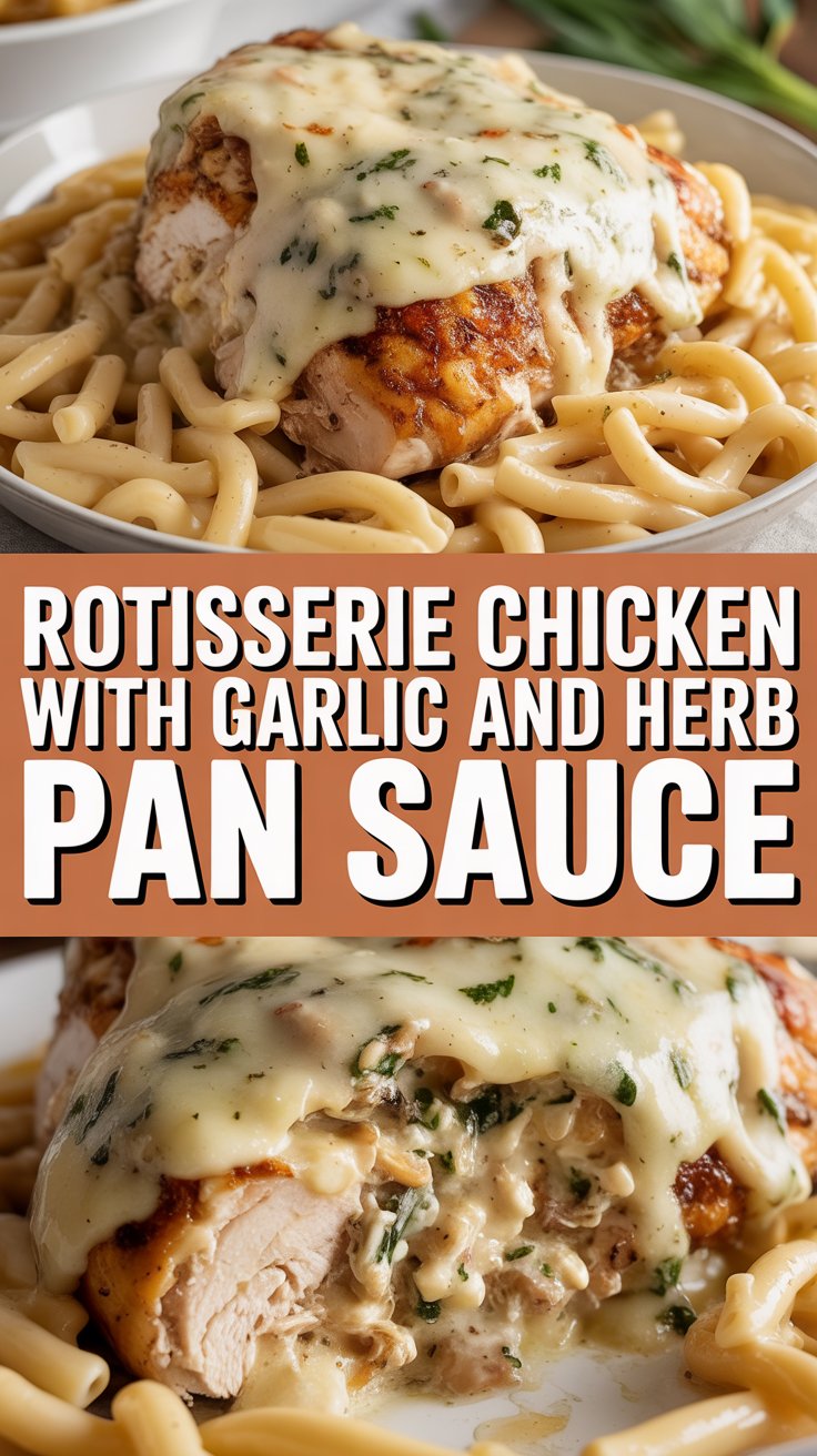 Rotisserie Chicken with Garlic and Herb Pan Sauce