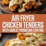 Air fryer chicken tenders with garlic Parmesan coating Air fryer chicken tenders with garlic Parmesan coating