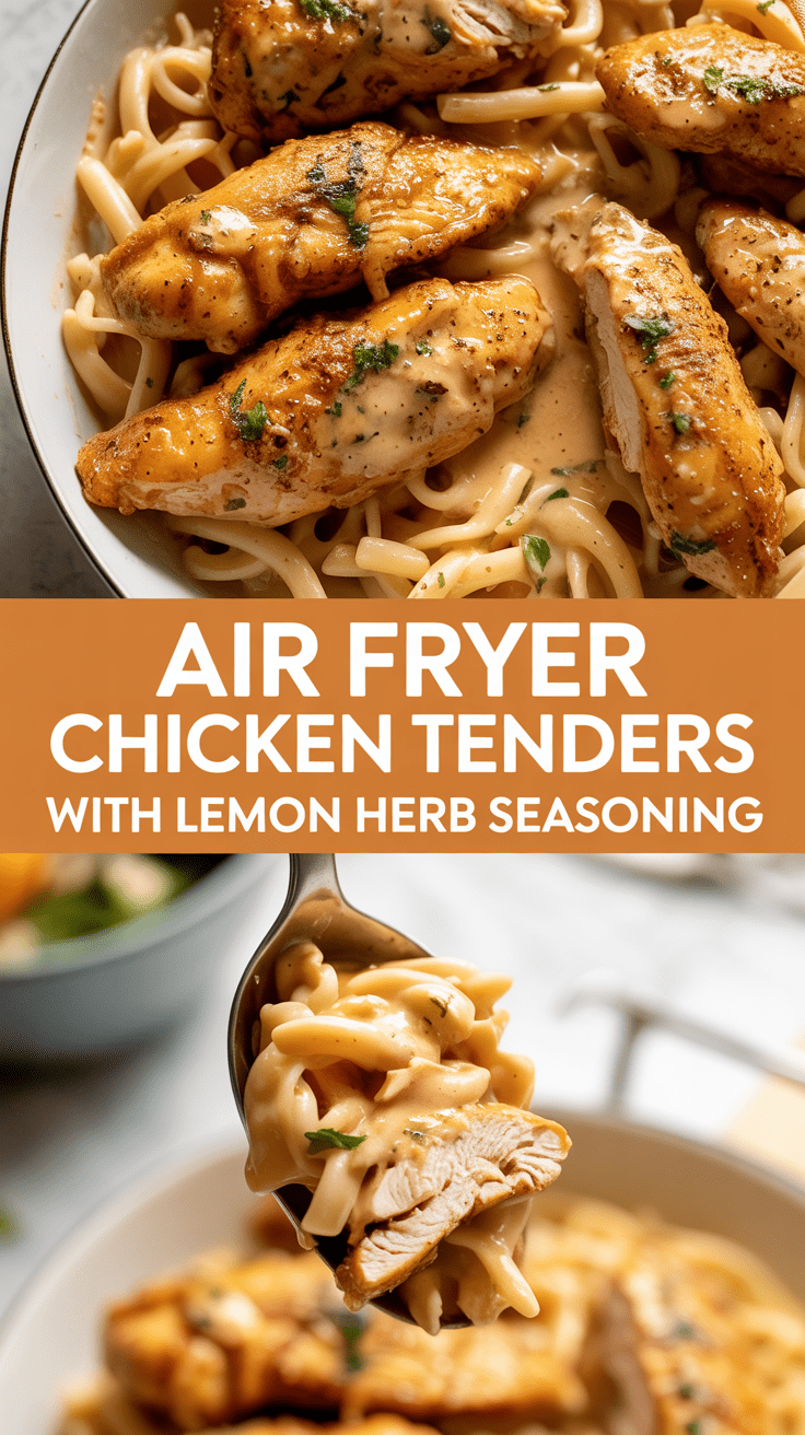 Air fryer chicken tenders with lemon herb seasoning