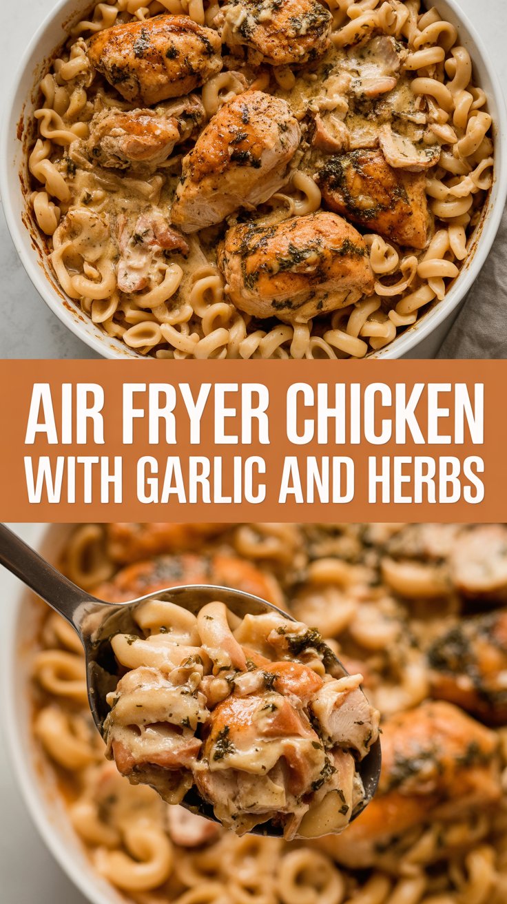 Air fryer chicken with garlic and herbs