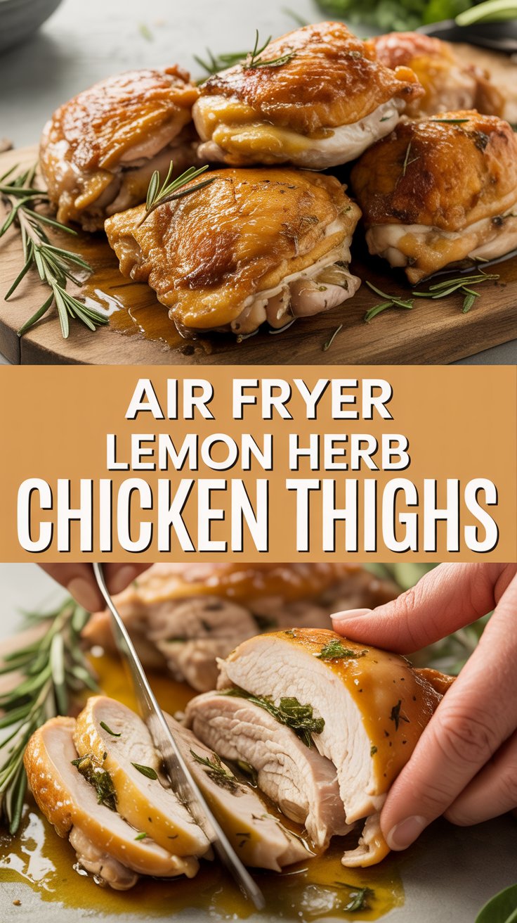 Air fryer lemon herb chicken thighs