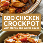 BBQ Chicken Crockpot with Honey and Garlic Sauce