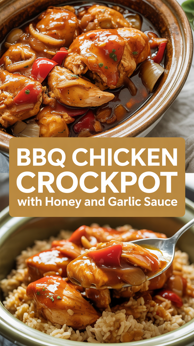 BBQ Chicken Crockpot with Honey and Garlic Sauce