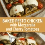 Baked Pesto Chicken with Mozzarella and Cherry Tomatoes