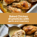 Baked chicken drumsticks with garlic and rosemary