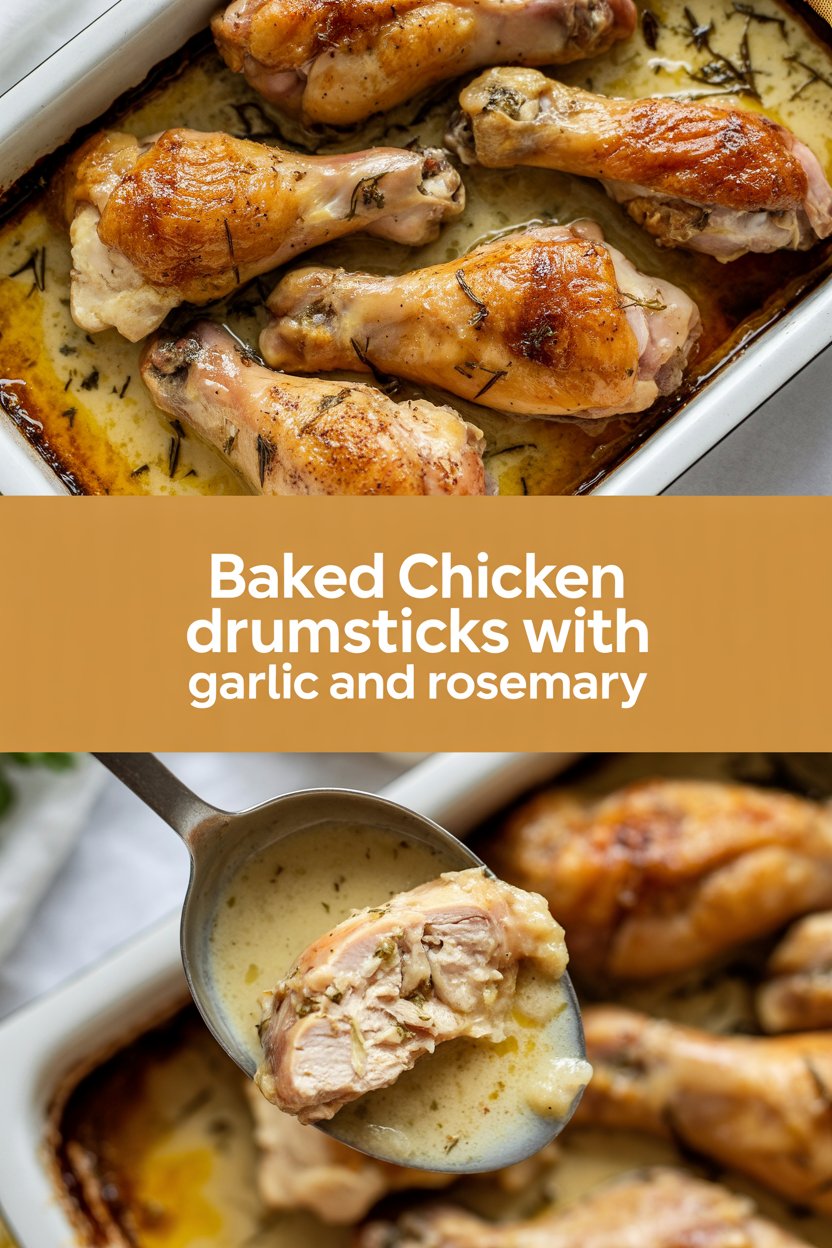 Baked chicken drumsticks with garlic and rosemary