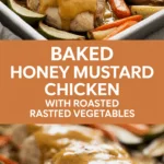 Baked honey mustard chicken with roasted vegetables
