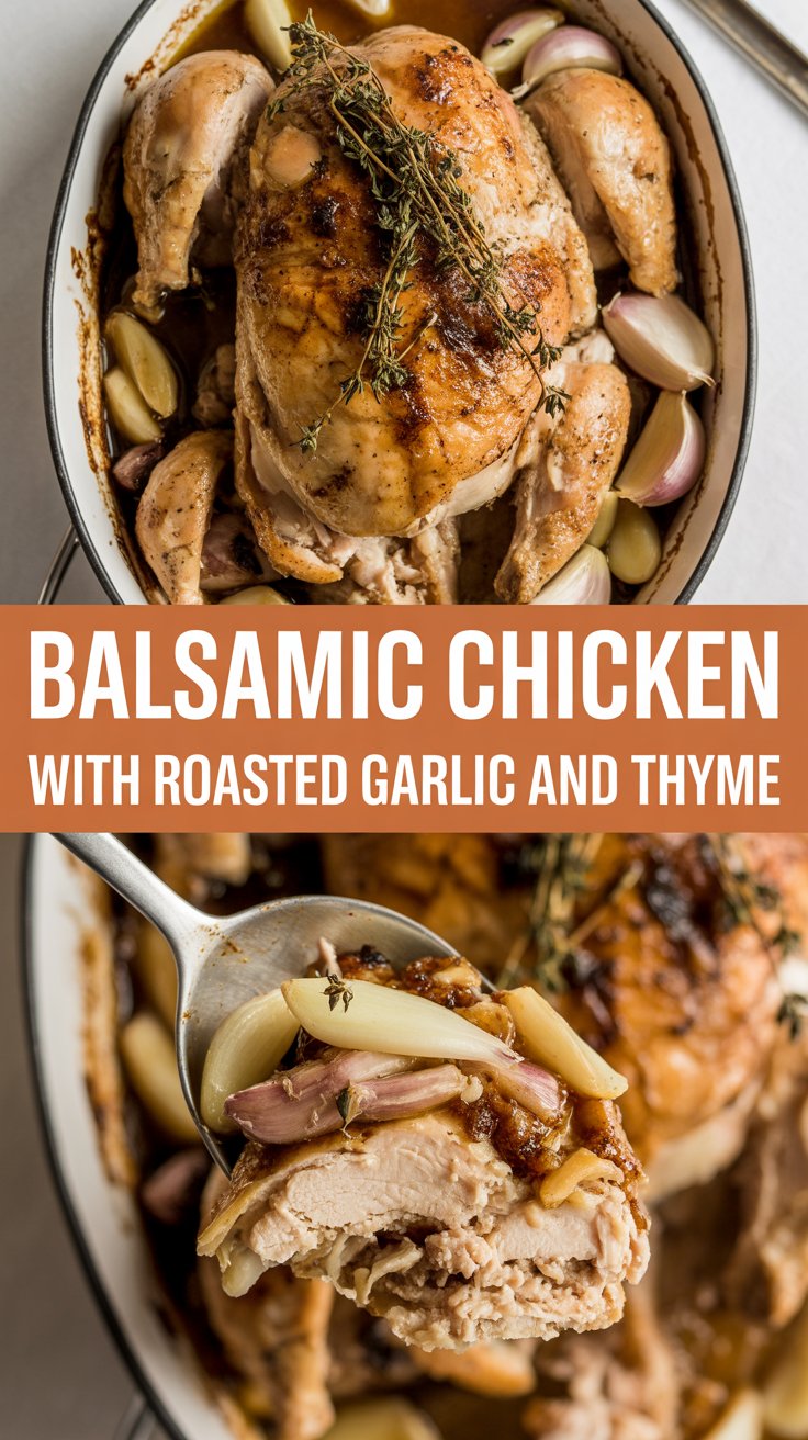 Balsamic Chicken with Roasted Garlic and Thyme