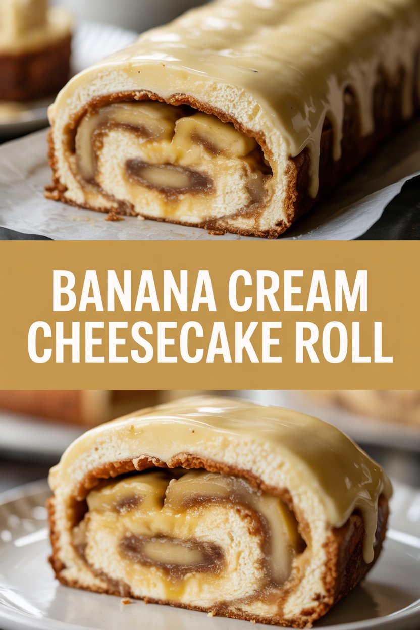 Banana Cream Cheesecake Roll