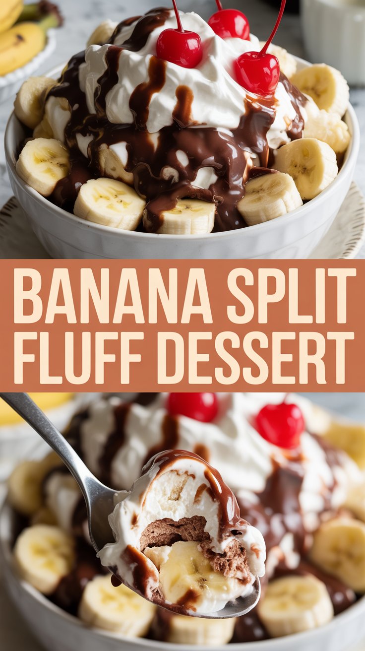 Banana Split Fluff Dessert