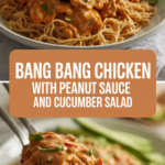 Bang Bang Chicken with Peanut Sauce and Cucumber Salad