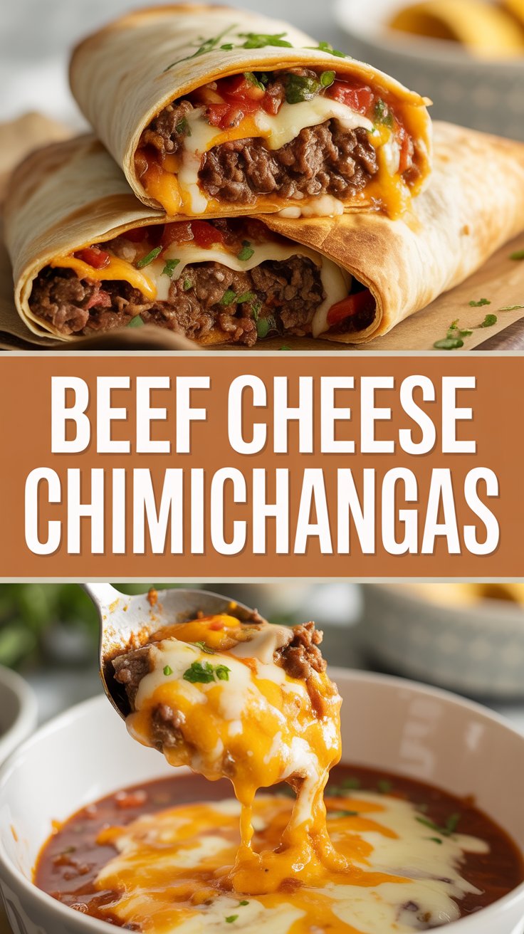 Beef Cheese Chimichangas