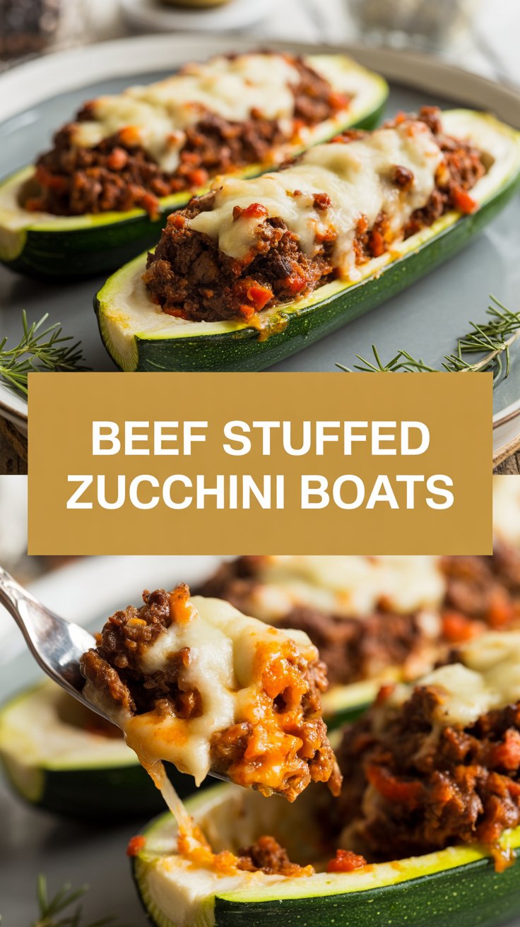 Beef Stuffed Zucchini Boats