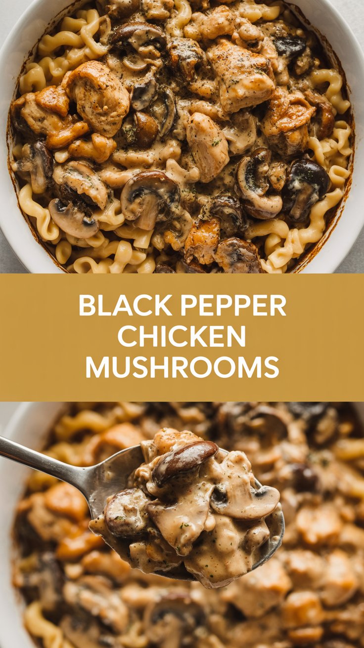 Black Pepper Chicken Mushrooms