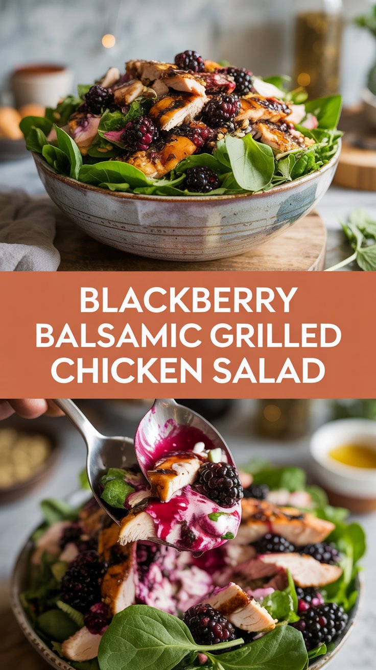 Blackberry Balsamic Grilled Chicken Salad