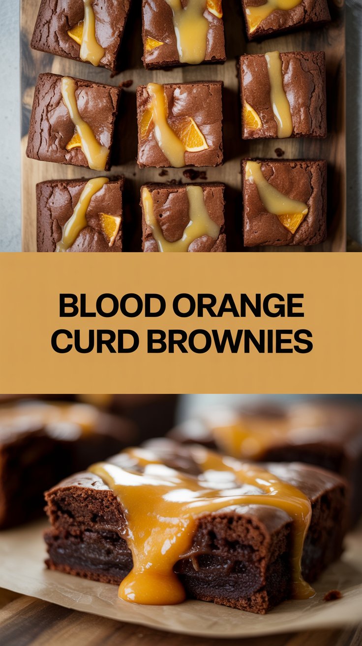 Blood Orange Curd Brownies