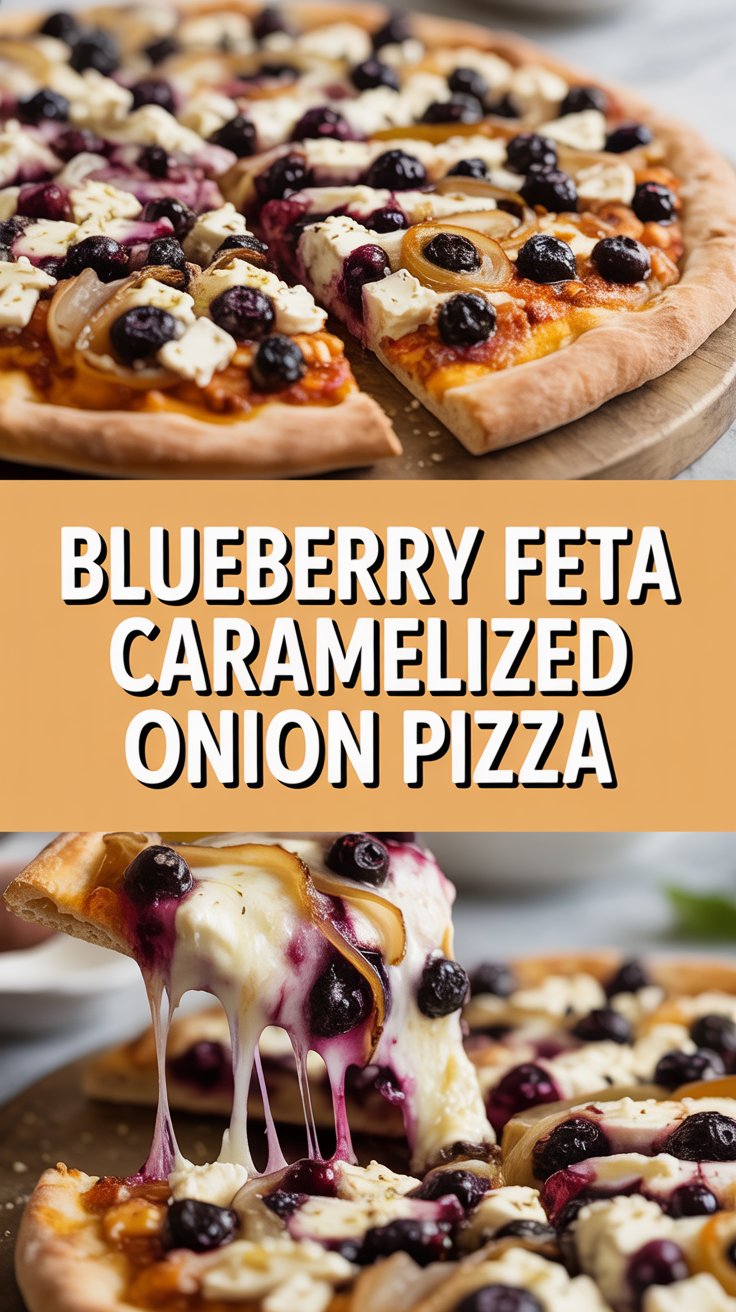 Blueberry Feta Caramelized Onion Pizza