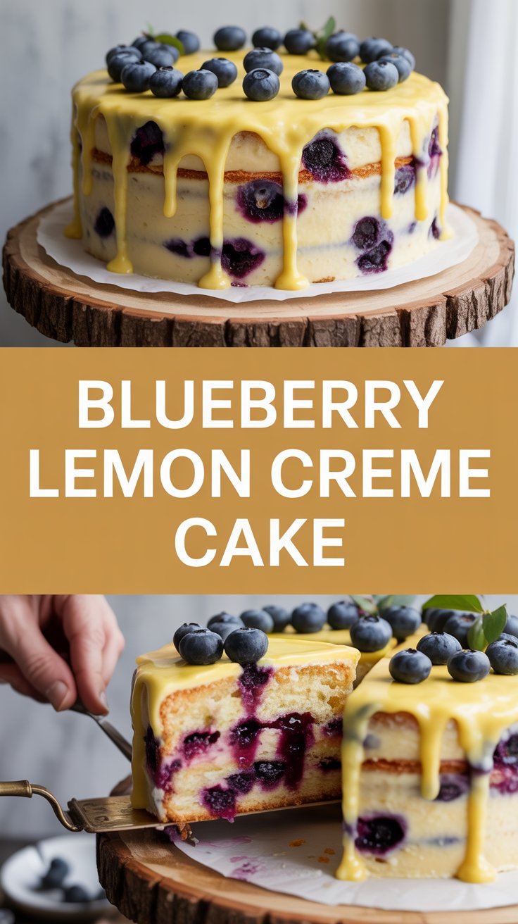 Blueberry Lemon Creme Cake